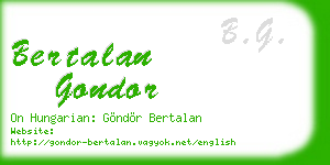 bertalan gondor business card
